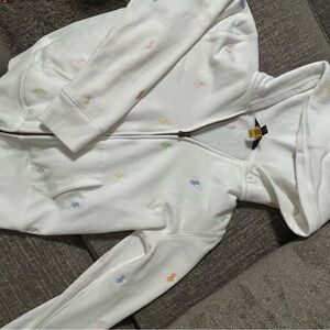 Polo by Ralph Lauren White Zip-Up Hoodie
